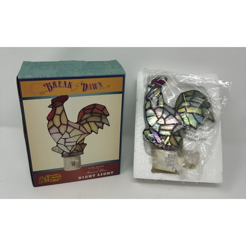New Cracker Barrel Break of Dawn Decor Rooster Night Light NIB